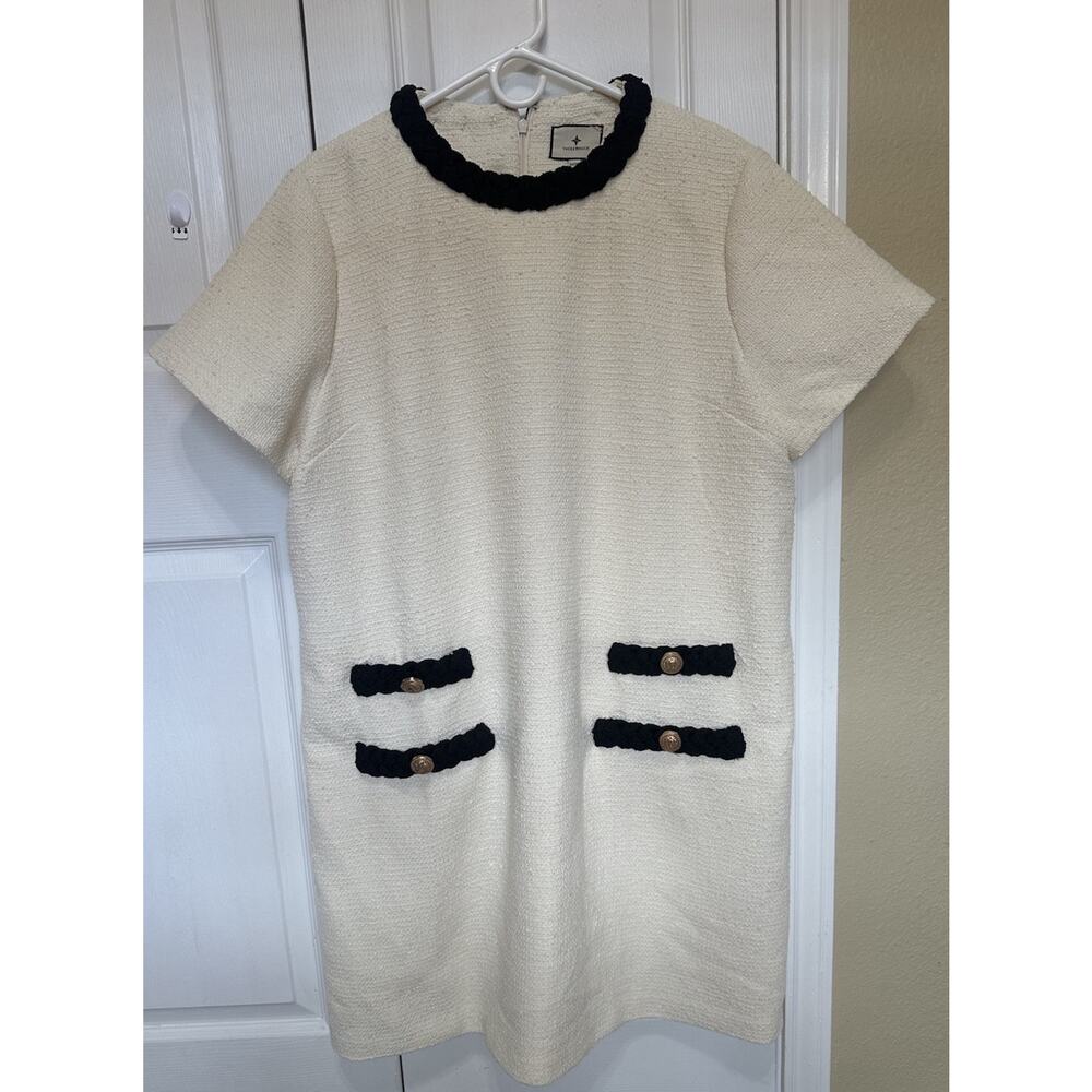 Tuckernuck Cream Tweed Jackie Dress Sz 3XL Shift Mini Career Preppy Classic